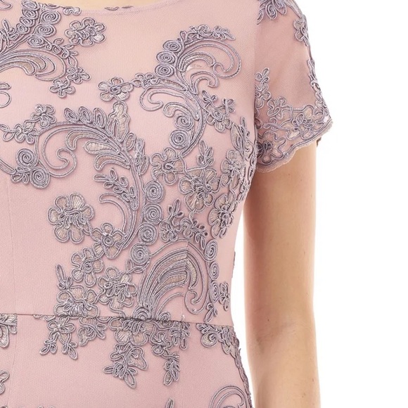 JS COLLECTION Pink Soutache Short Sleeve Full-Length Formal Dress / Gown - NWT - Picture 4 of 17